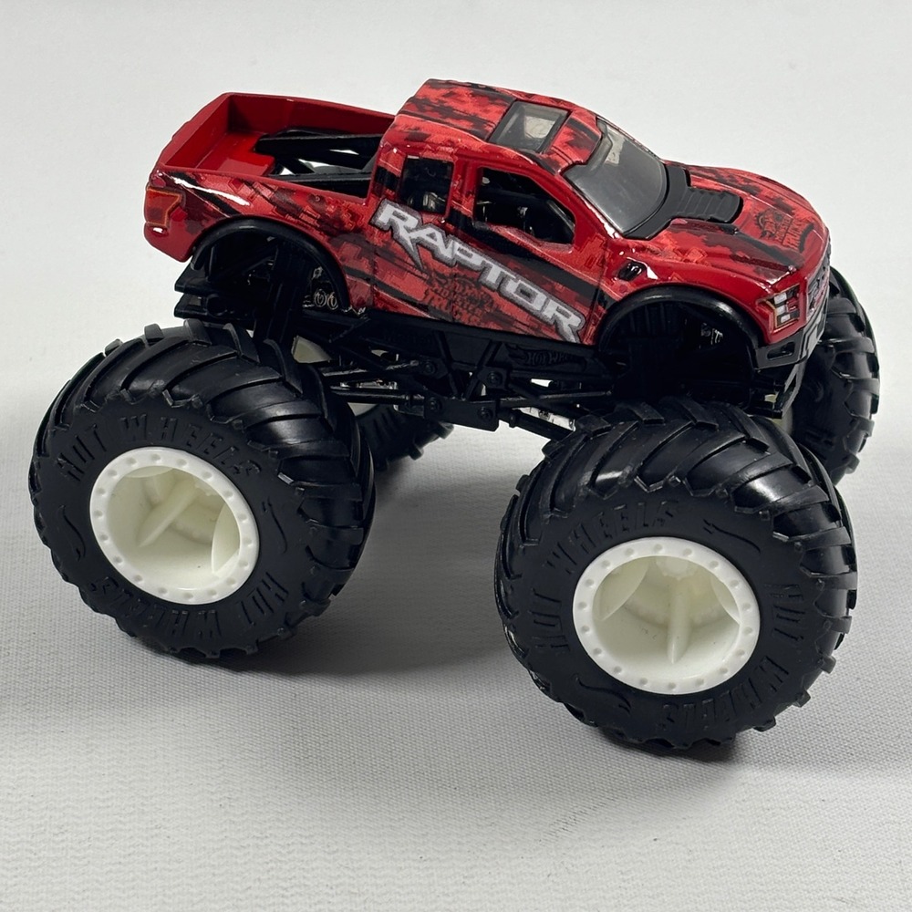 Hot Wheels Monster Trucks Ford Raptor Red Black 1:64 Diecast Toy Car